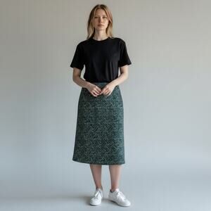 Vintage Stephanie Parks Multicolor Pattern Skirt Made USA Womens Size Medium